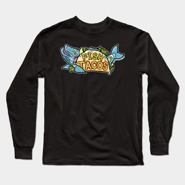 Fish Tacos Long Sleeve T-Shirt by Raven's Random